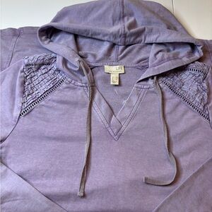 LOGO by Lori Goldstein Purple French Terry Hoodie
